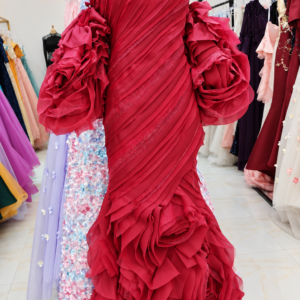 Rose Petal Ruffle Evening Gown by Dreamy Styles